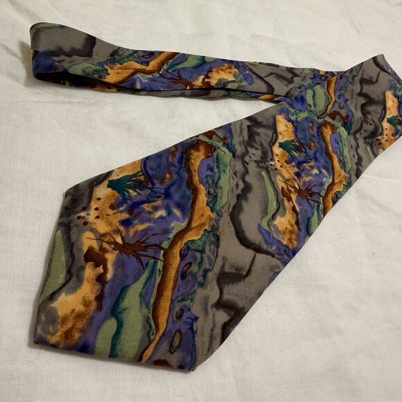 J. Garcia Silk Abstract Art Tie Made in USA – 90s Stonehenge Collection - Picture 7 of 9